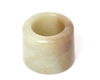 Lot 26 Early Chinese Jade Archers Ring, 18th C.