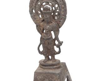 Lot 75 Chinese Bronze Standing Buddha