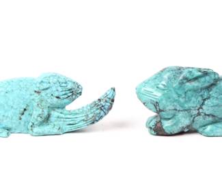 Lot 3 Miniature Turquoise Carved Animals