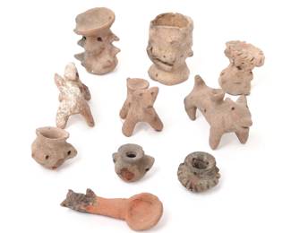 Lot 204 Group of Ten Miniature PreColumbian Figures