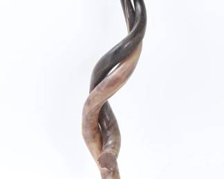 Lot 7 Mounted Interwoven Kudu Horns