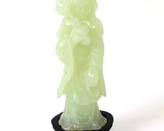 Lot 40 Carved Harstone Statue of Quan Yin Immortal