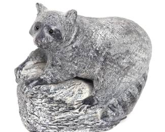 Lot 2 Lovely Cast Racoon Statue