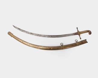 Lot 105 Mameluke Type Officers Saber with Scabbard, 19th C.