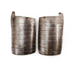 Lot 58 European Steel Tassets, Early 17th C. Style