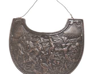 Lot 3 European Battle Scene Cast Iron Gorget Plate