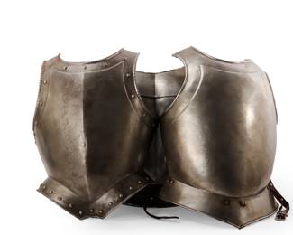 Lot 62 Victorian Armor Breast Back Plates 3 Late 19th Early 20th C.