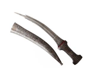 Lot 192 Qajar Steel Jambiya 5 Point Tip Dagger, 19th C.