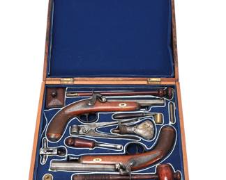 Lot 154 Cased Set of Percussion Dueling Pistols