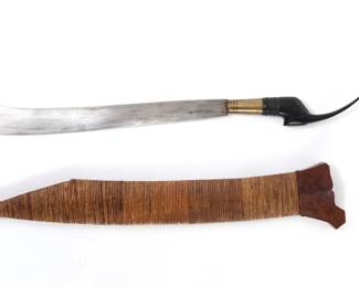 Lot 256 Rare Philippines Yakan Moro Pira Sword w Scabbard