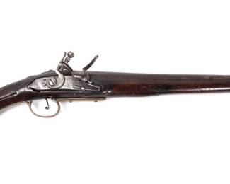 Lot 150 Antique Flintlock Pistol w Brass Mounts