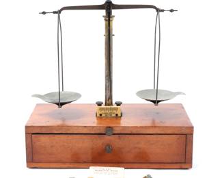 Lot 360 Antique Brass Apothecary Scale