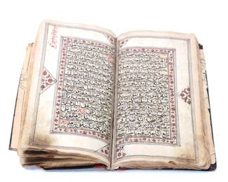 Lot 184 Old Islamic Koran in Fine Parquetry Inlaid Box