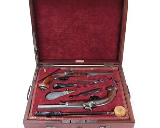 Lot 155 Champaign Cased Set of Officers Dueling Pistols