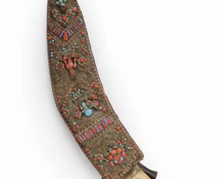 Lot 276 Nepalese Kukri w 2 small Utility Knifes, Mid 20th C.