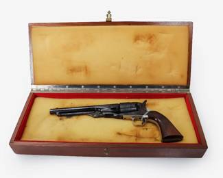 Lot 164 Cased Black Powder Colt Style Percussion Revolver Modern 