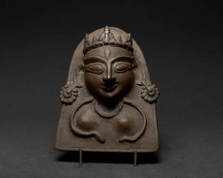 Lot 211 Indian Brass Shiva Plaque, 18th Century