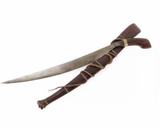 Lot 272 Philippine Talibon Sword w Scabbard, Late 19th Early 20th C.