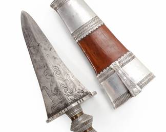 Lot 269 Philippine Moro Damascus Punal Dagger, Early 20th C.