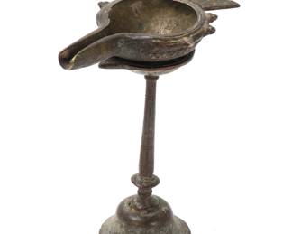 Lot 205 Vintage Indian Bronze Oil Lamp