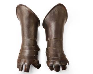 Lot 15 Pair of Victorian Steel Armor Gauntlets, 19th C.