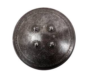 Lot 239 IndoPersian Steel Koftgari Shield, 19th C.