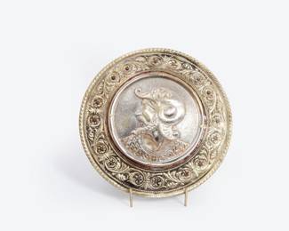 Lot 9 Embossed Warrior Portrait Metal Plaque, 19th20th C.