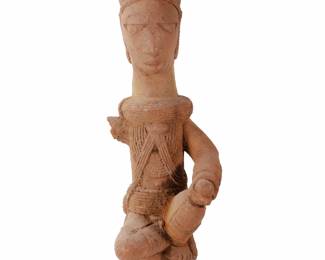 Lot 341 Nok Terracotta Seated Female Figure, 500BC200AD