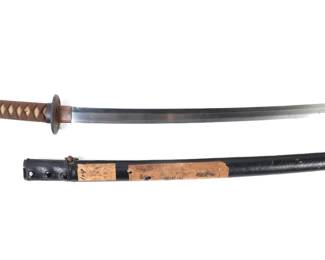 Lot 307 Japanese Katana with Earlier Blade WWII Field Mounts