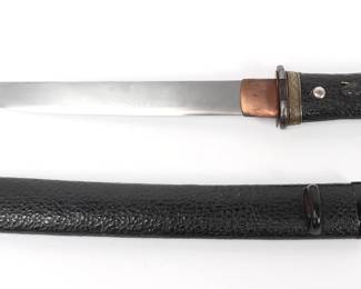 Lot 297 Fine YoriDoshi Japanese Tanto Dagger w Scabbard