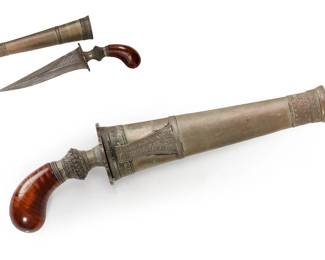 Lot 266 Philippine Moro Silver Dagger, Late 19th 20th C.