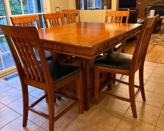 Gorgeous hightop kitchen table w/hidden leaves-PRE-SALE ITEM. CONTACT ME FOR INFO
