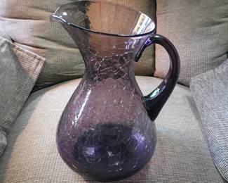 Purple Handblown Crackle glass