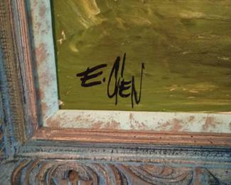 Signed Original Etta Benjamin Cien oil painting-