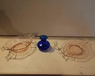 Pink and blue glass