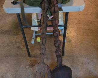 a giants fork and spoon