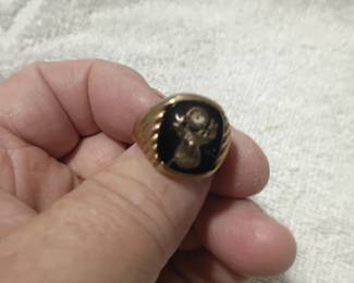 14K Gold Moose Lodge Ring