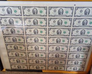 Sheet of uncut $2 bills