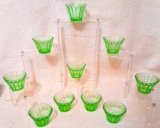 VASELINE GLASS CUSTARD CUPS