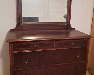 ANTIQUE DRESSER W MIRROR