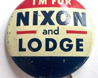 Vintage 1960 Nixon Dodge Campaign Button By Green Duck Of Chicago Lot #: 88
