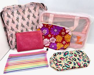 6 Travel Make Up & Accessory Pouches By Free People, Clinique, Estee Lauder, Stoney Clover Lane & More Lot #: 155
