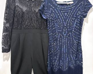 Michael By Michael Kors Formal Sequined Romper & Aiden Mattox Beaded & Fringed Formal Dress, Size 8 Lot #: 121