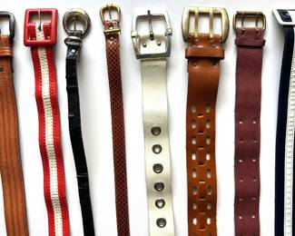 8 Vintage Leather Belts, Mostly From The 1980s Lot #: 52