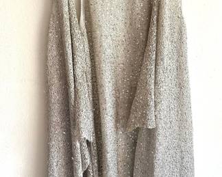 Aziza Formal Sequin Mesh Open Vest, Size Medium Lot #: 141