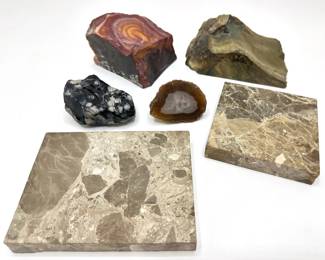 6 Natural Stones: Marble, Wonderstone, Jasper & More Lot #: 30