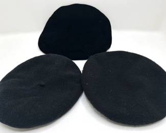 3 Vintage Berets: Bamburgers Velvet & 2 Wool Lot #: 112