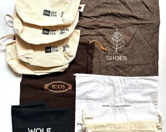 12 Branded Shoe Bags & Dust Bags, Mostly New Lot #: 153