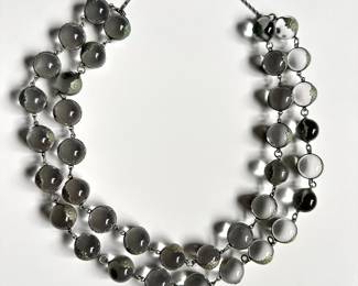 Art Deco "Pools Of Light" Style Double Strand Beaded Necklace Lot #: 1