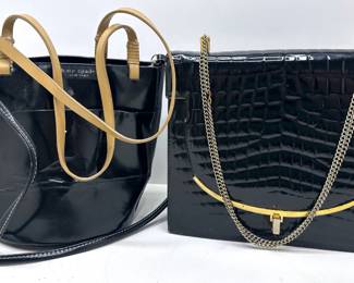 2 Patent Leather Bags: Kate Spade & Vintage Bernele Crocodile From France Lot #: 14